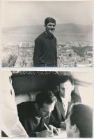 cca 1970 Újpesti Dózsa csapata külföldön, a képen többek között Bene Ferenc is szerepel, 4 db fotó, ...