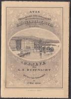 cca 1920 Genf, szálloda képes bemutató füzete + térképe. Nyomtatvány / Picture booklet of Geneva Hot...