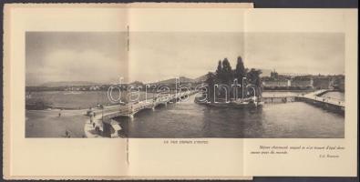 cca 1920 Genf, szálloda képes bemutató füzete + térképe. Nyomtatvány / Picture booklet of Geneva Hot...
