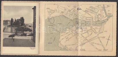 cca 1920 Genf, szálloda képes bemutató füzete + térképe. Nyomtatvány / Picture booklet of Geneva Hot...
