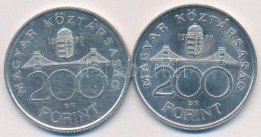 1993. 200Ft Ag "MNB" (2x) T:2,2-