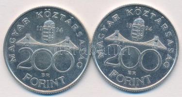 1994. 200Ft Ag "Deák" (2x) T:2