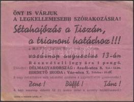 cca 1940 Sétahajózás a trianoni határhoz szórólap