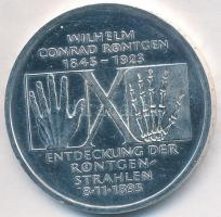 Németország 1995D 10M Ag "150 éve született Wilhelm Conrad Röntgen - 100 éves az X-sugár" ...