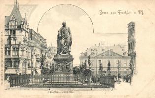 Frankfurt am Main, statue of Goethe, pharmacy