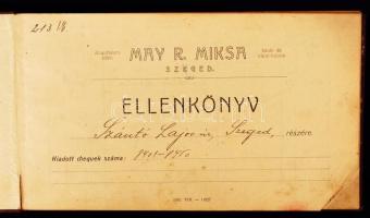 1912 May R. Miksa bank- és váltóüzletének kitöltött ellenkönyve