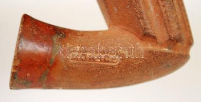 Díszes kerámia pipafej, "Mohács" jelzéssel, m: 7 cm