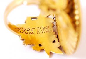 Kormányzói Gyűrű14 K arany (Au), nagy ovális fej, Magyarország középcímerével, körfelirat: Sub  Ausp...