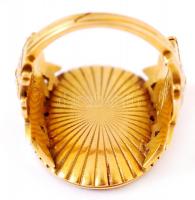 Kormányzói Gyűrű14 K arany (Au), nagy ovális fej, Magyarország középcímerével, körfelirat: Sub  Ausp...