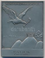 1941. "Magyar Athletikai Szövetség - 1941.IX.14. Kaposvár" fém plakett eredeti dísztokban. Szign.:LJ (76x59mm) T:2