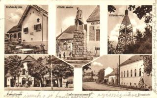 Badacsonytomaj, vasútállomás, Kisfaludy ház, kilátó torony, utca, Hősök szobra (EK)