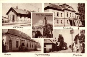 Szigetszentmiklós, Hév állomás, Római katolikus templom, Községháza, Hangya, utca