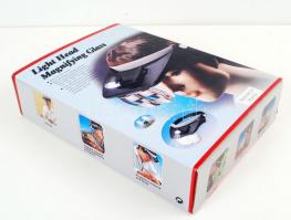 Fejre tehető nagyító több lencsével, lámpával, eredeti dobozában /
magnifier