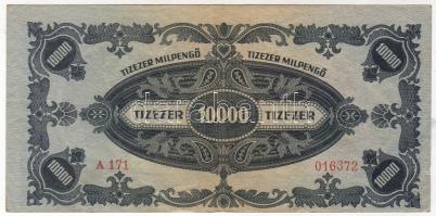 1946. 10.000Milp. erősen balra és lefelé csúszott mindkét oldali nyomás! T:II CSak egyszer hajtva!