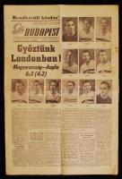 1954 Az Esti Budapest c. lap 6:3 különkiadása meccs fotókkal