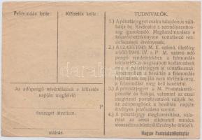 1946. 10.000AP nem kamatozó Pénztárjegy "Másra Át Nem Ruházható" nélkül és számozás nélkül...