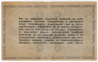 1946. 500.000Adóp. vékony, vízjeles papír, sor- és sorozatszám, előoldalon nyomás és alapnyomat látv...