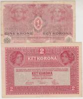 1916. 1K + 1917. 2K mindkettő "7000" feletti sorszámmal T:III,III-