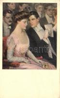 Romantic couple in the theatre, M. Munk No. 524. s: Clarence F. Underwood (EK)