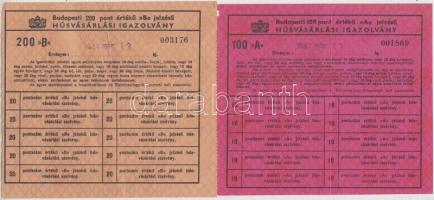 1943. "Húsvásárlási igazolvány" 100 és 200 pont értékben T:II,II-