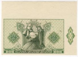 1940. 2P csak hátlapi nyomat sor- és sorozatszám nélkül, jobb felső ívszél T:I