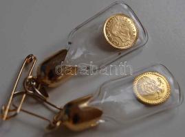 USA + Mexikó minipénzutánzatok feltehetőleg 0,333 Au, mint fülbevaló (fél pár) és kitűző T:1