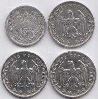 Német Birodalom / Császárság 1905A 1/2M Ag + Német 3. Birodalom 1934-1939. 1M Ag (3x) T:2,2-
Germany...