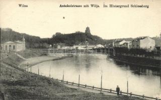 Vilnius, Wilna; Antokolstrasse, Wilja, Schlossberg / street, castle (EK)