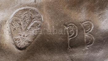 PB jelzéssel: Raffaello és Fornarina. Ón, plakett, jelzett, 14x11 cm