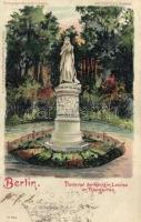 Berlin, Thiergarten, Denkmal der Königin Louise / zoo, statue, Meteor hold to light litho (EB)