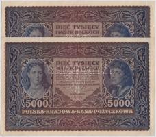Lengyelország 1920. 5000M (2x) T:II-,III Poland 1920. 5000 Marek (2x) C:VF,F