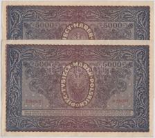 Lengyelország 1920. 5000M (2x) T:II-,III
Poland 1920. 5000 Marek (2x) C:VF,F