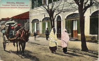 Shkoder, Shkodra; elegant Turkish woman in the car