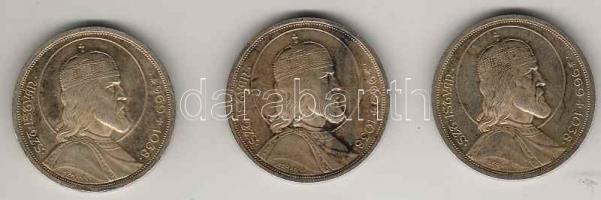 1938. 5P Ag "Szt. István" (3x) T:2 pici ph