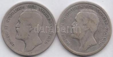 Svédország 1890-1898. 1K Ag (2x) T:3
Sweden 1890-1898. 1 Krona Ag (2x) C:F