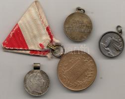 1909-1915. 3 klf kitüntetés I.V.H. T:2 + 1858A 1/4Fl Ag T:2 füllel