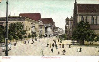 Wroclaw, Breslau; Schweidnitzerstrasse / street (worn edges)