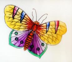 Herendi oroszlánlábas kézzel festett Viktória mintás kaspó, kézzel festett, hibátlan, jelzett, m: 13...