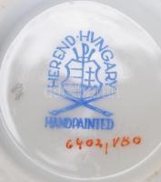 Herendi oroszlánlábas kézzel festett Viktória mintás kaspó, kézzel festett, hibátlan, jelzett, m: 13...