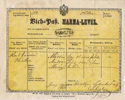 1859 marhalevél Váralja bélyegzéssel