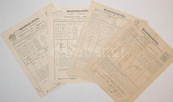 1875-1899 4 db krajcáros marhalevél