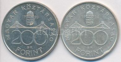 1993-1994. 200Ft Ag "MNB" (2x) T:2,2- ph. Adamo F13