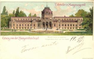 1899 Budapest XIII. Margit fürdő a szigeten; Kunstanstalt Kosmos, litho s: Geiger Richárd