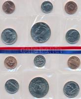 Amerikai Egyesült Államok 1992P 1c-1$ (6xklf) + 1992D 1c-1$ (6xklf) forgalmi szettet fóliatokban tan...