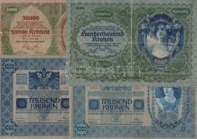 Ausztria 1902. 1000K (2 klf) T:III-IV + 1922. 50.000K T:III-IV + 100.000K T:III-IV