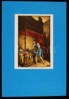 1918 Divéky József (1887-1951), Pásztoróra. Lithográfia, jelezve a nyomaton. Kép méret: 16x10cm Paszpartuban.
