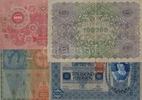Ausztria 1902. 1000K (2 klf) T:III-IV + 1922. 50.000K T:III-IV + 100.000K T:III-IV