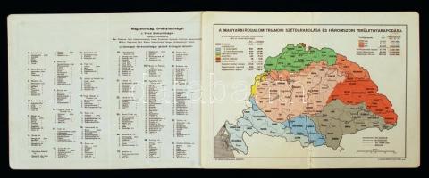 1940 Magyarország közigazgatási térképe a visszacsatolt területekkel 15x36 cm
