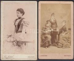 cca 1880-1900 Felsőőr és Kőszeg 2 db vizitkártya / 2 photos of photographers from Oberwart and Güns