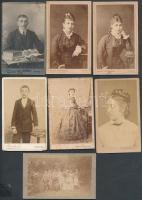 cca 1860-1900 8 db vizitkártya külünböző magyar fotósok műtermeiből / 8 photos of photographers from Hungary